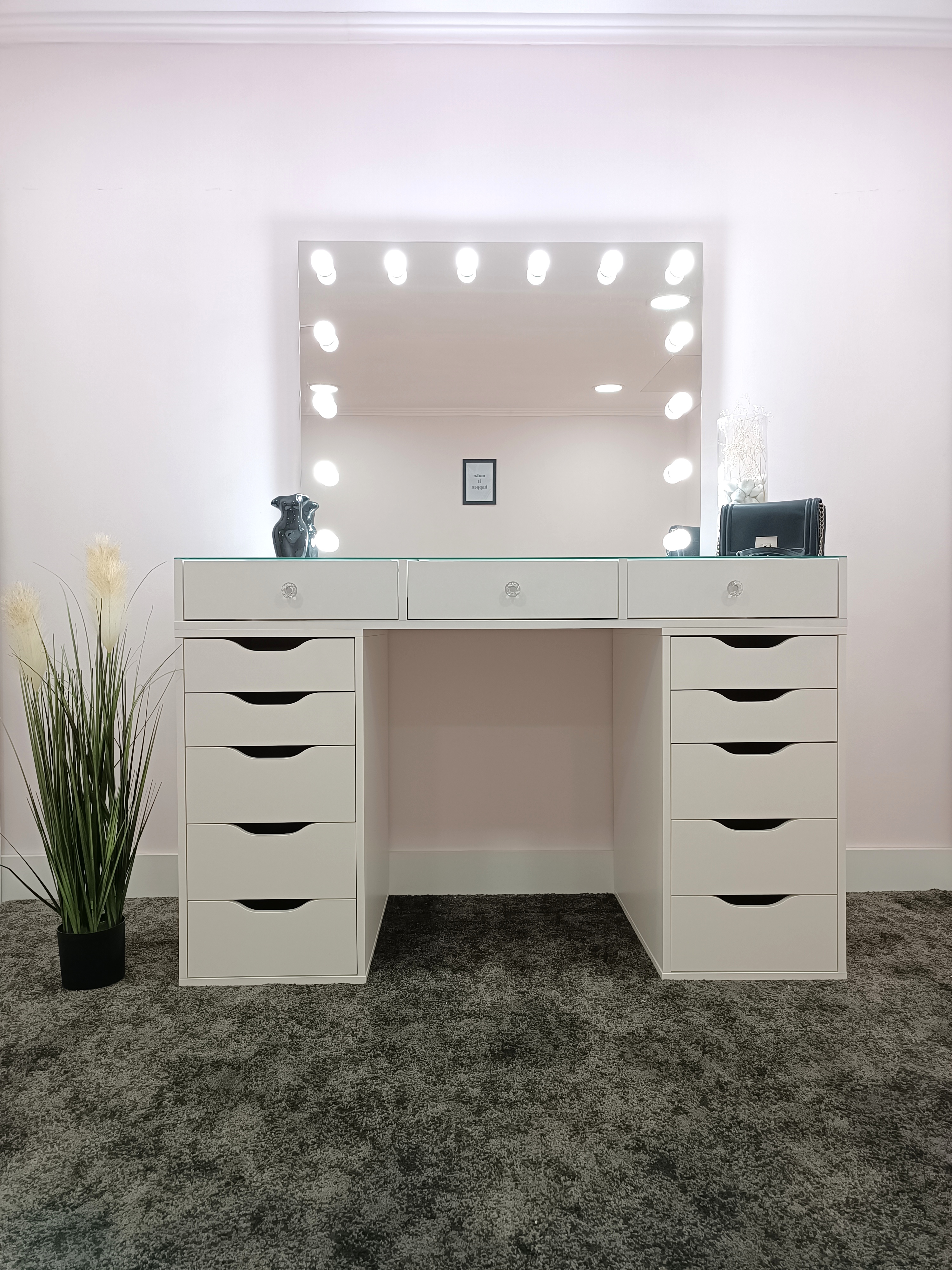 Miroir Hollywood Vertical Noir – Chic et Moderne