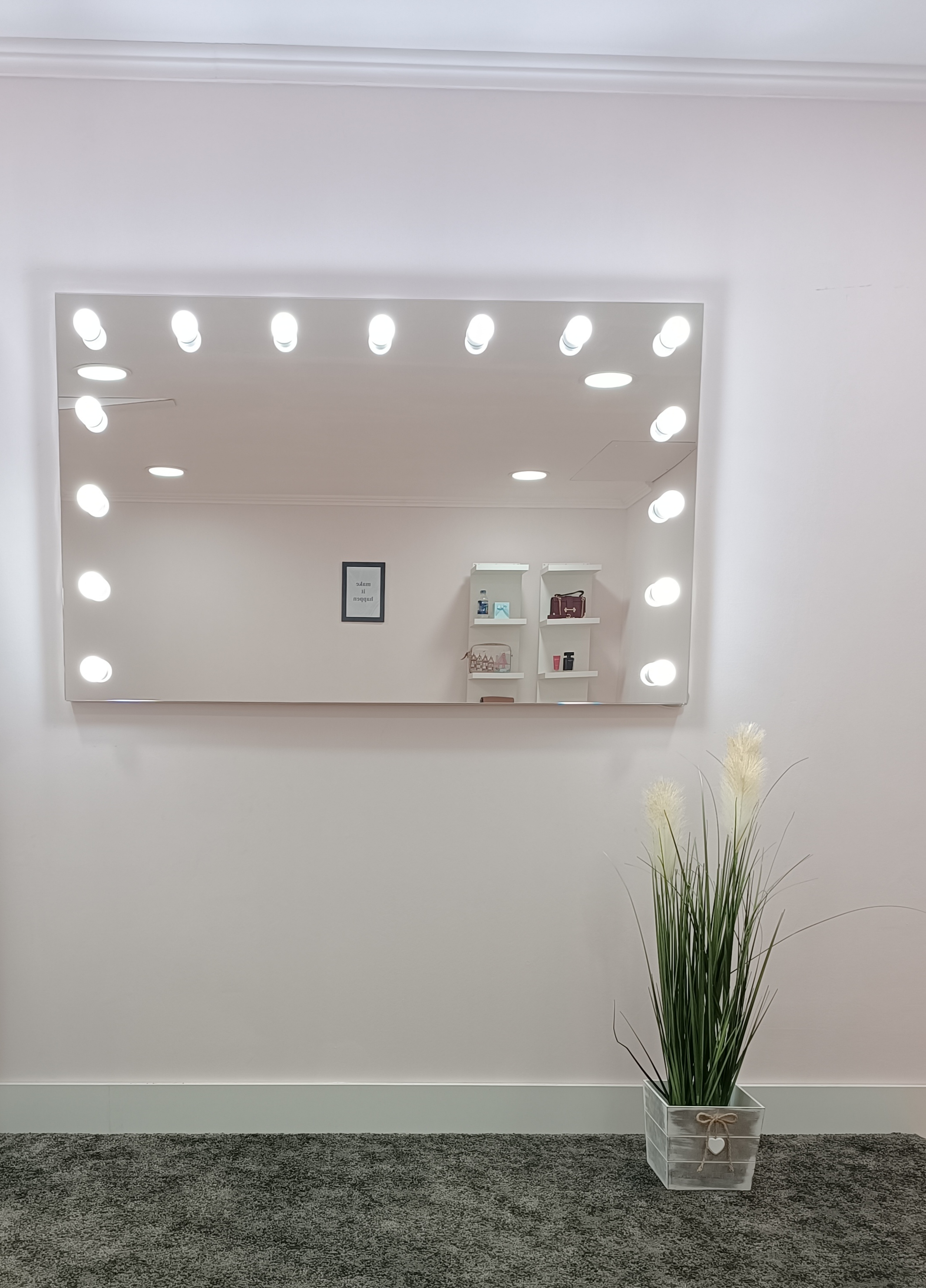 Miroir Mural Blanc Éclairé avec Lumières LED