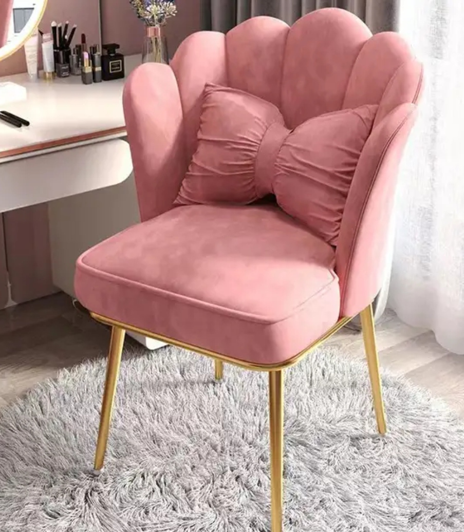 Chaise de Vanité Rose Luxueuse – Confort et Style